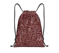 RQLNBOBZ Sac à dos à cordon de serrage bordeaux pour équations de physique sac de sport pliable pour professeur de mathématiques et de sciences sac d'entraînement géométrique