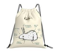 RQLNBOBZ Sacs à dos Anatomie d'un lapin sacs à cordon portables et décontractés sacs de rangement sacs à livres pour hommes femmes et étudiants