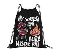 RQLNBOBZ Sacs à dos BBQ dit mon médecin pour brûler plus de graisses tendance portable avec cordon de serrage pour chaussures livres pour hommes femmes et étudiants