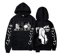 RQLNBOBZ Sweat à Capuche imprimé Harajuku Anime Chainsaw Man Power Mignon Grande Taille pour Hommes et Femmes Confortable Unisexe Chaud