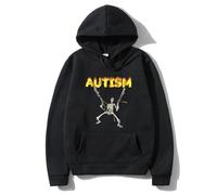 RQLNBOBZ Sweat à Capuche rétro Humoristique pour Homme et Femme Motif Squelette autiste pour la Sensibilisation à l'Autisme neurodivergent pour Le Soutien Graphique décontracté