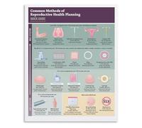 RQLVZHGK Birth Control Methods Educational Poster Contraception Guide Reference Chart Canvas Print Wall-Art for Health Clinic Counseling Office Decor Framed,16x24inch(40x60cm)