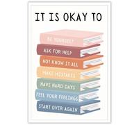 RQLVZHGK Social Emotional Learning Poster, It Is Okay To Feel Educational Wall-Art for Classroom Decor, Mental Health Awareness Print for Teachers and Room Framed,16x24inch(40x60cm)