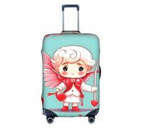RQMPHUGNCF Cute Loving Boy Valise Housse de protection pour bagages Matériau haute élasticité pour voyageurs, Blanc, S, blanc, S
