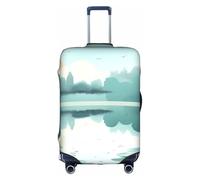 RQMPHUGNCF Fallen Leaves On A Tranquil Lake Valise Housse de Protection Bagage Matériau Haute Élasticité pour Voyageurs, Blanc, S, blanc, S