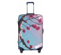 RQMPHUGNCF Housse de protection pour valise, petites fleurs roses, matériau haute élasticité, pour voyageurs, blanc, taille M, blanc, M