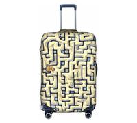 RQMPHUGNCF Labyrinthe Treasure Map Valise Housse de protection pour bagages Matériau haute élasticité pour voyageurs, blanc, M, blanc, M