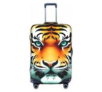 RQMPHUGNCF Little Fat Tiger Head Housse de protection pour valise, matériau haute élasticité, pour voyageurs, blanc, taille XL, blanc, XL