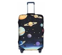 RQMPHUGNCF Saturn Jupiter Earth Valise Housse de protection en matériau haute élasticité pour voyageurs, blanc, L, blanc, L
