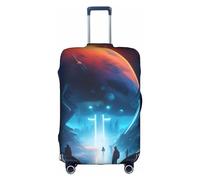 RQMPHUGNCF Science Fiction Future Valise Housse Bagage Étui de Protection Haute Élasticité Matériel pour Voyageurs, Blanc, XL, blanc, XL