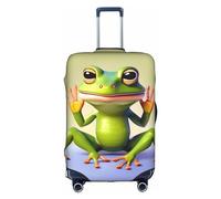 RQMPHUGNCF The Funny Frog Doing Yoga Valise Cover Bagages Housse de Protection Matériau Haute Élasticité pour Voyageurs, Blanc, XL, blanc, XL