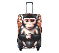 RQMPHUGNCF The Silent Monkey Valise Housse de protection pour bagages Matériau haute élasticité pour voyageurs, blanc, Large