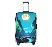 RQMPHUGNCF Water Moon Cave Valise Housse de protection pour bagages Matériau haute élasticité pour voyageurs, Blanc, S, blanc, S