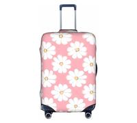 RQMPHUGNCF White Chrysanthemum Texture Chart Valise Cover Bagage Case Protective Case High Elasticity Material for Travelers, White, XL, blanc, XL