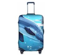 RQMPHUGNCF Winter The Dolphin Valise Cover Bagages Housse de Protection Haute Élasticité Matériel pour Voyageurs, Blanc, S, blanc, S
