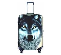 RQMPHUGNCF Wolf Under Moon Valise Housse de protection en matériau haute élasticité pour voyageurs, blanc, S, blanc, S