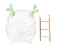 Rqrdww Baignoire de sable de 14 x 14 x 17,5 cm pour hamsters, hamster avec échelle, bain de sable transparent pour petits animaux de compagnie, petit bol de bain pour hérissons, Lemmings