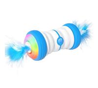 Rqrdww Electric Feather Cat Toy, Automatic Cat Teaser, USB Charging Cat Toy, Motorized Cat Toy, Feather Cat Toy with Bells, LED Lights Cat Toy, Cat Toy with 2 Speed Modes, Feather Teaser for Cats