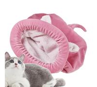 Rqrdww Sac de couchage pour chat, lit grotte pour chat, câlin pour chaton, coussin confortable pour terrier pour chiot, sac en peluche pour animal de compagnie, lit pour chat apaisant, sac de couchage