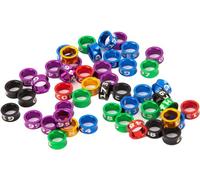 RQSMYLR Bague pour pieds fermés, anneau d'oiseaux, perroquets, canari, pieds de pigeon, en alliage d'aluminium, 50 pièces