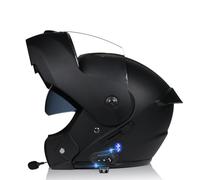 RQTEUYE Bluetooth Casques Modulables Moto ECE Homologué, Casque Moto Rabattable Casque IntéGraux Double VisièRe Microphone Double Haut-Parleur pour Hommes Femmes Adultes S-XL (21.6-24.4in)