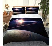 RQXRTR Housse De Couette 140X200cm Paysage De La Planète De L'Univers - Parure De Lit Enfant En Microfibre, Housse De Couette 1 Personnes Avec Fermeture Éclair, Parure Housse Avec 2 Taie D'Oreiller 65