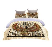 RQXRTR Housse De Couette 240X260cm Reine De L'Égypte Ancienne - Parure De Lit Adulte en Microfibre, Housse De Couette 2 Personnes avec Fermeture Éclair, Parure Housse avec 2 Taie d'oreiller 65X65 cm