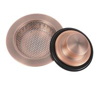 RQYEKDO Kit de bonde d'évier de cuisine en acier inoxydable, grand bord large de 11,4 cm de diamètre, bouchon d'évacuation des aliments pour la plupart des canalisations d'évier (cuivre)