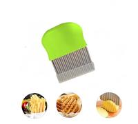 RQzaufania Coupe-Pommes de Terre Ondulé, Coupe Pommes de Terre en Spirale en Acier Inoxydable, Coupe Frites Ondulé, Outil de Coupe Ondulé pour Frites, Fruits et Légumes (Vert)