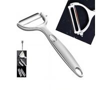 RQzaufania Y pour éplucher, Eplucheurs de Légumes en Acier Inoxydable, Poignée Antidérapante et Lame Dentelée Rotative, Etui Protection et Brosse Nettoyage Inclus.