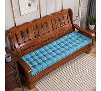 Rr tianshi Coussin de Banc de Jardin épais 8cm 2/3 Places, Coussin de Banc Rectangle 100/110cm Coton pour Chaise Swing Sofa Intérieur Extérieur (110x40cm,Bleu)