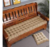 Rr tianshi Coussin de Banc en Coton épais 8cm 2/3 Places, Coussin de Banquette épais pour canapé Coussin de siège Long pour la Maison/Jardin/Swing/intérieur (140X40CM,Beige)