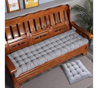 Rr tianshi Coussin de Banc en Coton épais 8cm 2/3 Places, Coussin de Banquette épais pour canapé Coussin de siège Long pour la Maison/Jardin/Swing/intérieur (80X50CM,Gris)