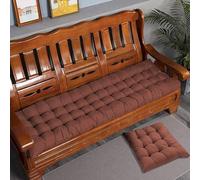 Rr tianshi Coussin de Banc en Coton épais 8cm 2/3 Places, Coussin de Banquette épais pour canapé Coussin de siège Long pour la Maison/Jardin/Swing/intérieur (140X40CM,Marron)