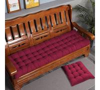 Rr tianshi Coussin de Banc en Coton épais 8cm 2/3 Places, Coussin de Banquette épais pour canapé Coussin de siège Long pour la Maison/Jardin/Swing/intérieur (110X50CM,Rouge)