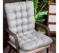 Rr tianshi Coussin de Chaise à Dossier épais Coussin de Chaise Longue Relaxant,Coussin de Chaise en Bois antidérapant Coussin à Dossier Haut pour la Maison, Le Bureau et Le Patio (80x50cm,Gris)