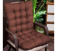 Rr tianshi Coussin de Chaise à Dossier épais Coussin de Chaise Longue Relaxant,Coussin de Chaise en Bois antidérapant Coussin à Dossier Haut pour la Maison, Le Bureau et Le Patio (110x50cm,Marron)