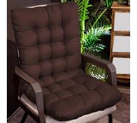 Rr tianshi Coussin de Chaise à Dossier épais Coussin de Chaise Longue Relaxant,Coussin de Chaise en Bois antidérapant Coussin à Dossier Haut pour la Maison, Le Bureau et Le Patio (60x50cm,Brun foncé)