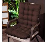Rr tianshi Coussin de chaise en bois épais avec dossier haut antidérapant et doux pour chaise longue, bureau et intérieur (40 x 40 cm, café)