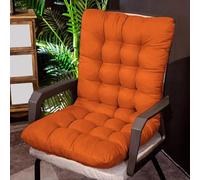 Rr tianshi Coussin de chaise en bois épais avec dossier haut antidérapant et doux pour chaise longue, bureau et intérieur (45 x 45 cm, orange)