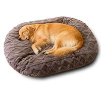 Rr tianshi Coussin ovale de très grande taille pour chien - Lavable - Confortable - Calmant - Avec housse en peluche amovible - Matelas chaud pour intérieur et chat - Anti-anxiété (gris, XL)