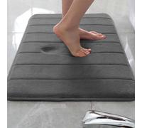 Rr tianshi Tapis de bain antidérapant doux pour salle de bain - Extra doux - Absorbant - Séchage rapide - En mousse à mémoire de forme - 80 x 120 cm - Gris foncé