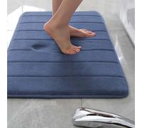 Rr tianshi Tapis de bain antidérapant doux pour salle de bain - Extra doux - Absorbant - Séchage rapide - En mousse à mémoire de forme - 140 x 200 cm - Bleu marine