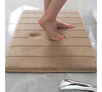 Rr tianshi Tapis de bain antidérapant doux pour salle de bain - Extra doux - Absorbant - Séchage rapide - En mousse à mémoire de forme - 50 x 80 cm - Beige