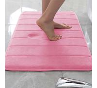 Rr tianshi Tapis de bain antidérapant doux pour salle de bain - Extra doux - Absorbant - Séchage rapide - En mousse à mémoire de forme - 50 x 80 cm - Rose