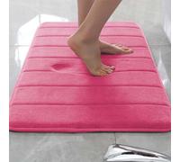 Rr tianshi Tapis de bain antidérapant doux pour salle de bain - Extra doux - Absorbant - Séchage rapide - En mousse à mémoire de forme - 70 x 120 cm - Rose rouge