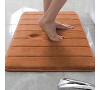 Rr tianshi Tapis de bain antidérapant doux pour salle de bain - Extra doux - Absorbant - Séchage rapide - En mousse à mémoire de forme - 50 x 80 cm - Orange