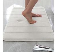 Rr tianshi Tapis de bain antidérapant doux pour salle de bain - Extra doux - Absorbant - Séchage rapide - En mousse à mémoire de forme - 120 x 160 cm - Blanc