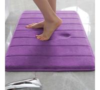 Rr tianshi Tapis de bain antidérapant pour salle de bain, extra doux, absorbant et à séchage rapide, en mousse à mémoire de forme (70 x 120 cm, violet)