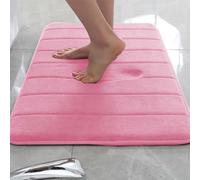 Rr tianshi Tapis de bain antidérapant pour salle de bain, extra doux, absorbant et à séchage rapide, en mousse à mémoire de forme (60 x 120 cm, rose)